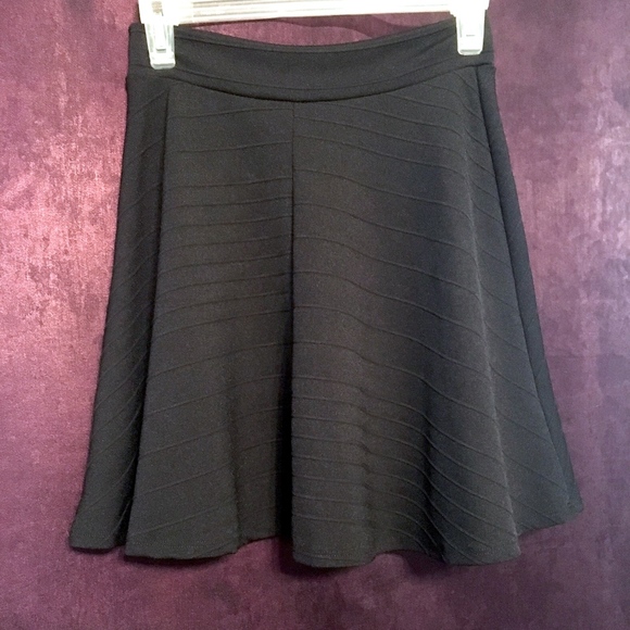 Textured Black Skater Skirt - Picture 1 of 1